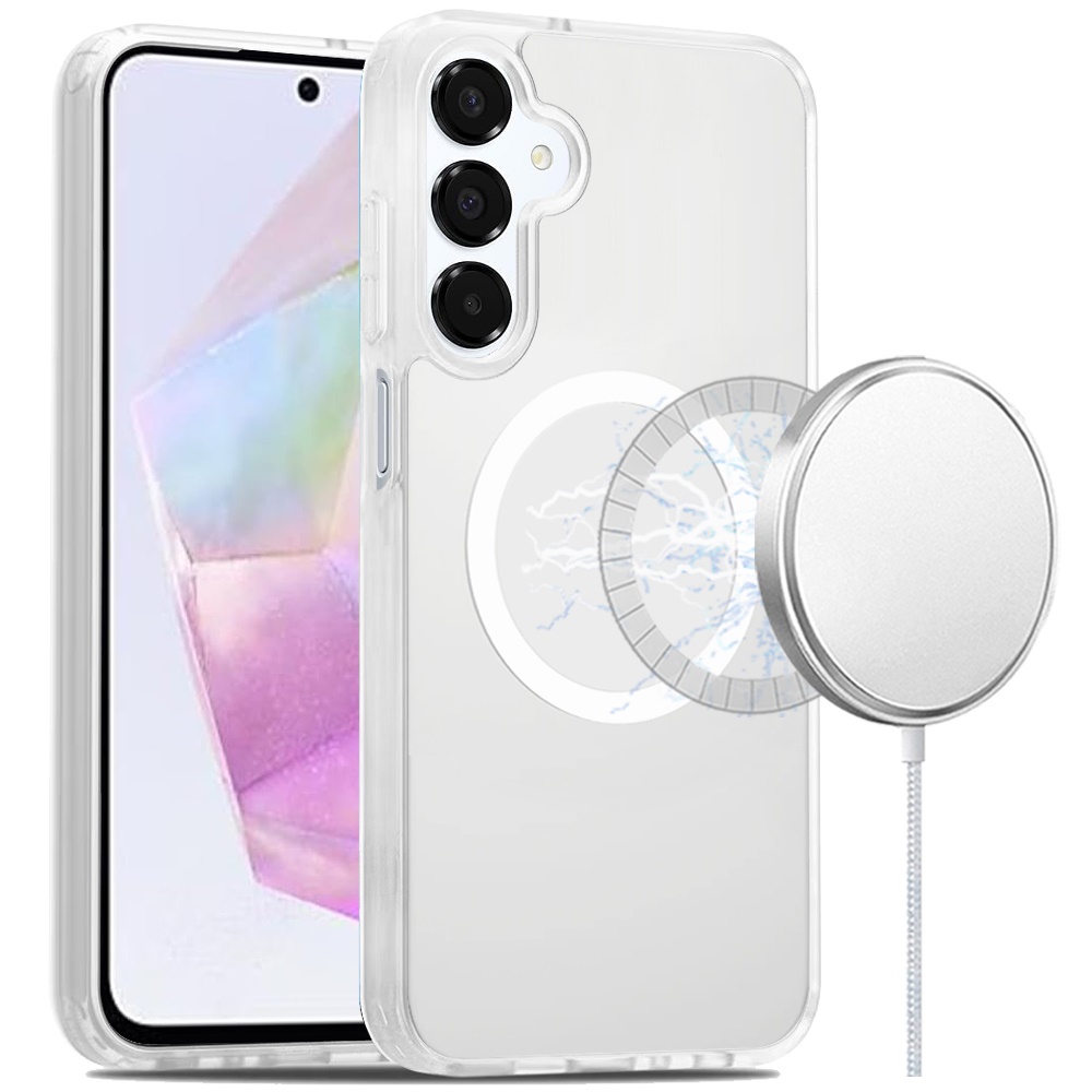 Moto G Power 5G 2025 [Magnetic Circle] Smooth Safe Matte Feel Hybrid Case - Clear  21454 - image 1