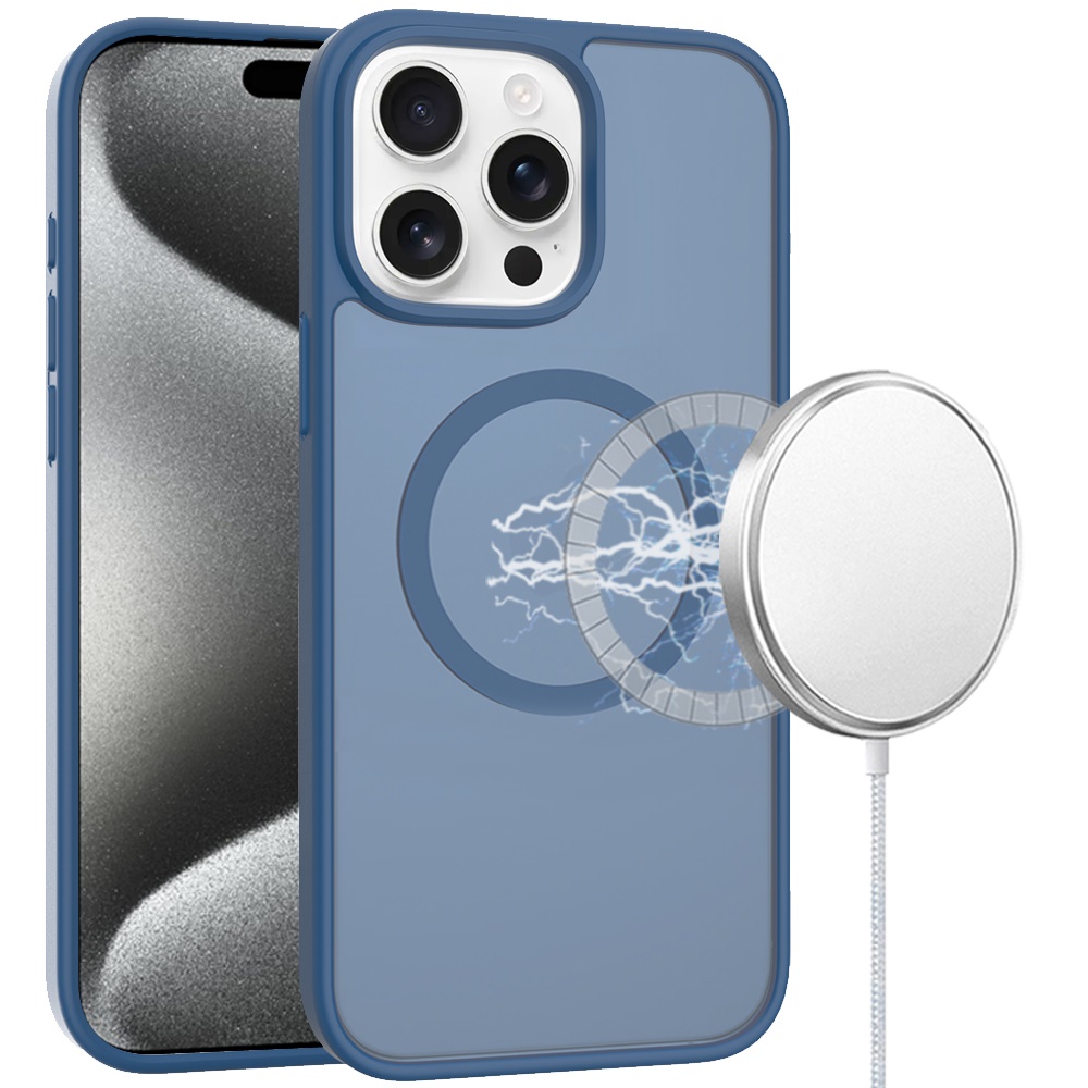 Moto G 5G 2025-2026 [Magnetic Circle] Smooth Safe Matte Feel Hybrid Case - Navy Blue  21461 - image 1