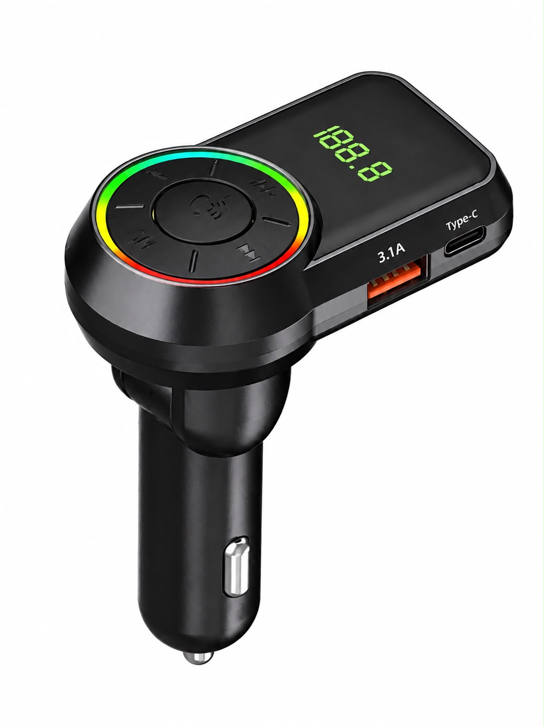 HM146 - Wireless Multi Function Car FM Transmitter W/ Rainbow Led 37445 - image 1