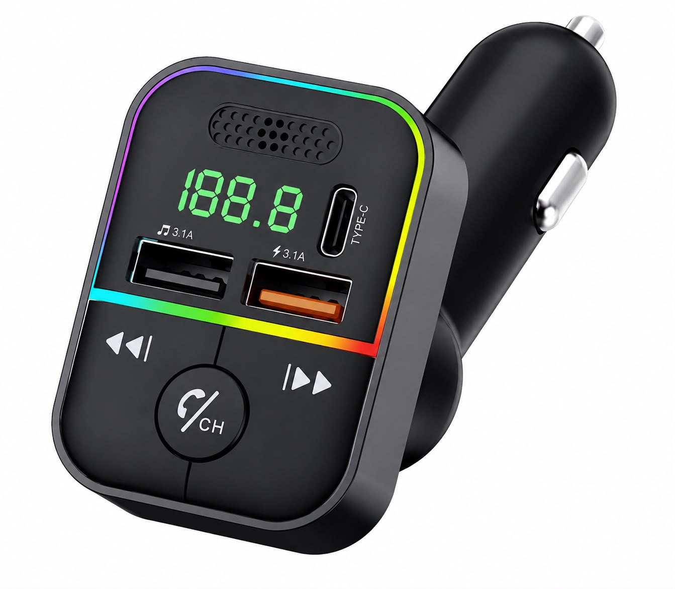 HM144 - Wireless Multi Function Car MP3 Player w/ Rainbow Led 37443 - image 1