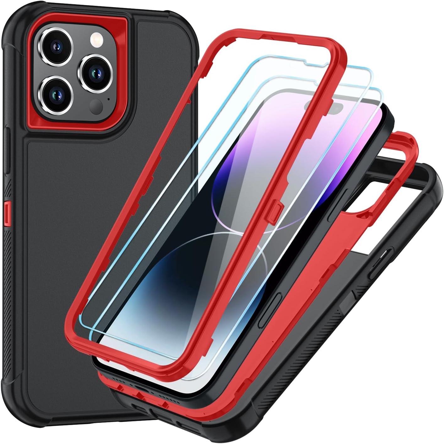 iPhone 7/8/SE Pro Defender Case With Clip | Black-Red (Polybag Packing) 37544 - image 1