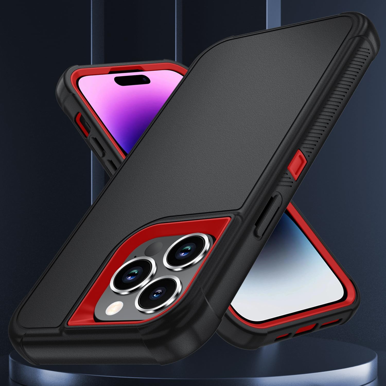 iPhone 7/8/SE Pro Defender Case With Clip | Black-Red (Polybag Packing) 37544 - image 2