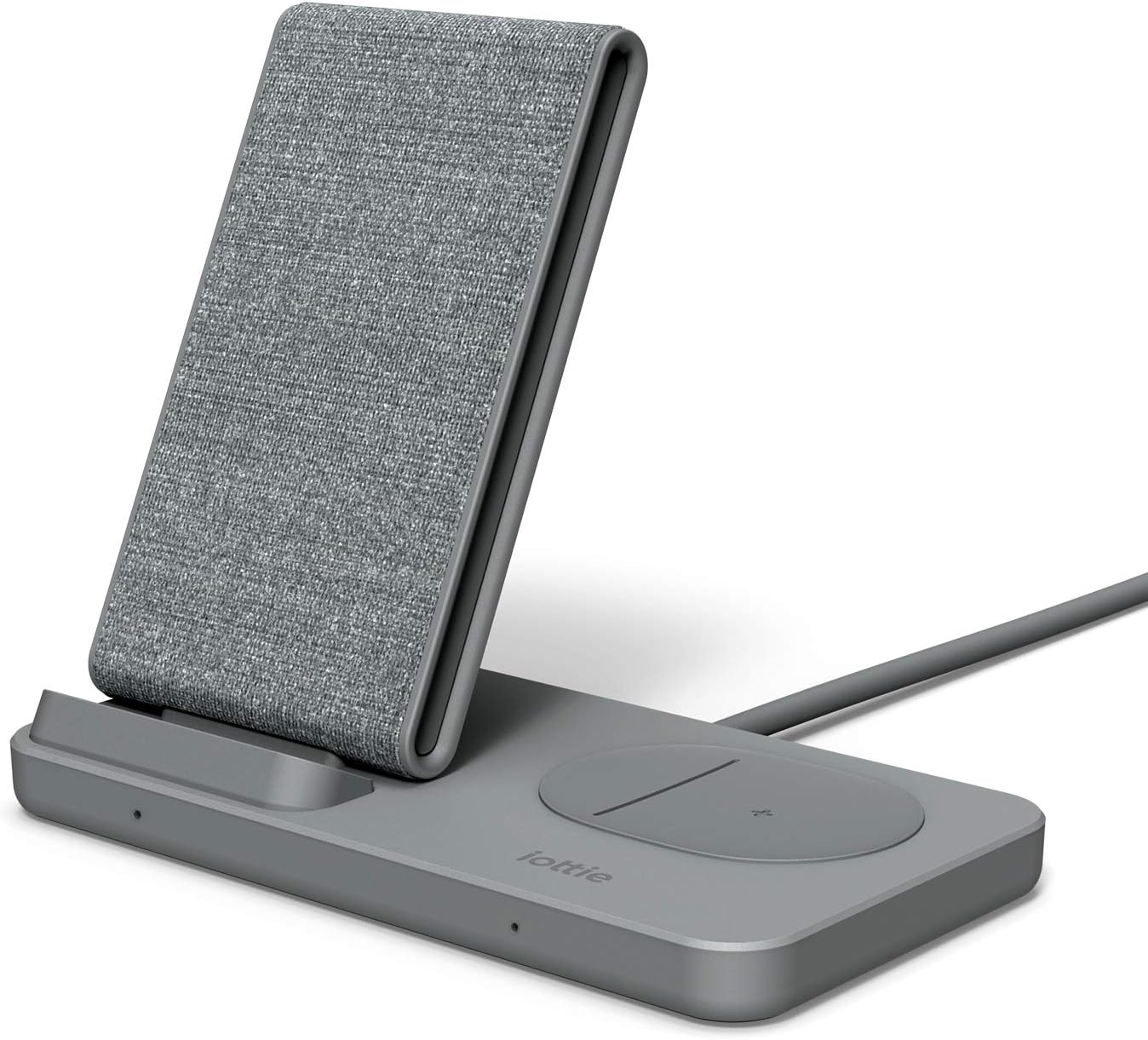 iOTTIE ION WIRELESS DUO WIRELESS CHARGING STAND & PAD - DARK GREY 37388 - image 1