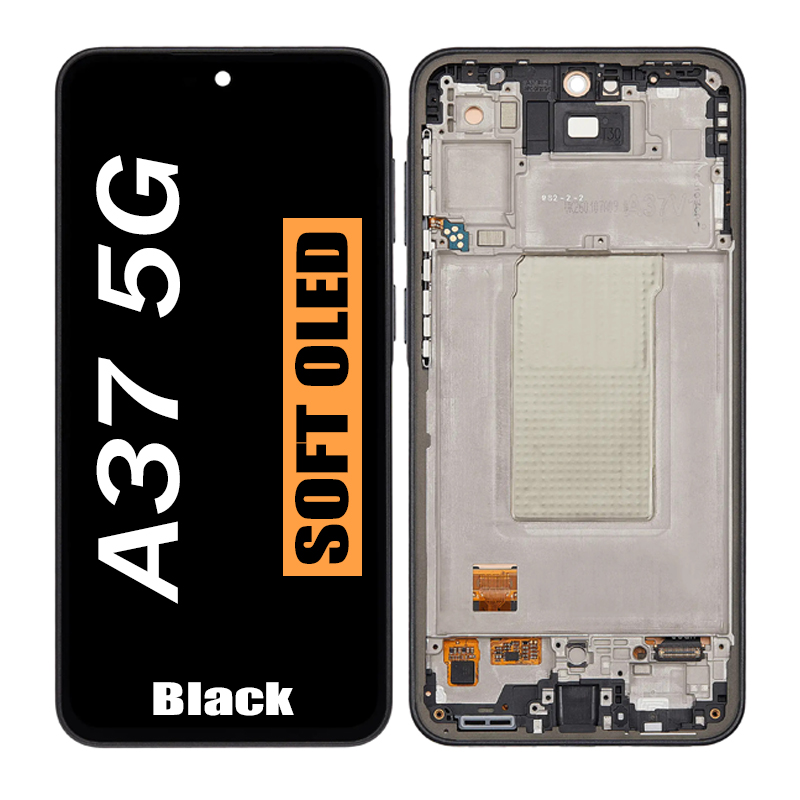 Samsung A37 5G (A376) - Soft OLED Assembly With Frame (Black) 36776 - image 1