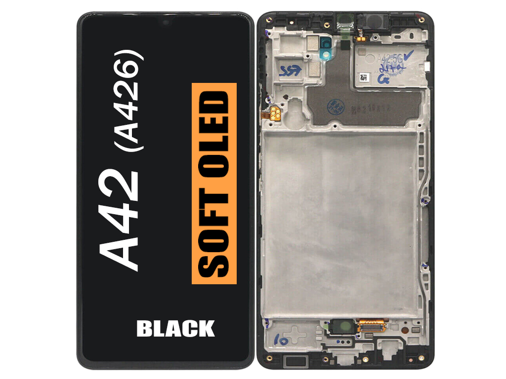 SAMSUNG A42 (A426) SOFT OLED QUALITY WITH FRAME BLACK 33975 - image 1