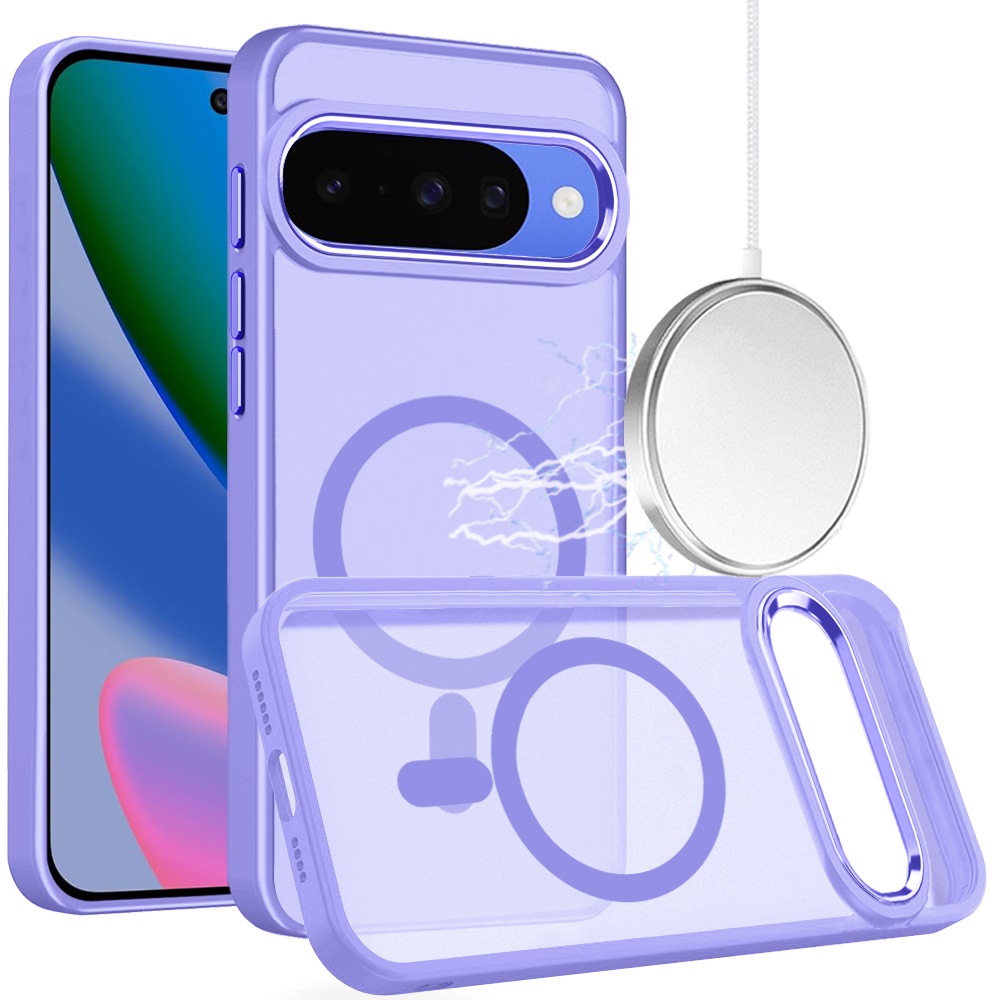 Google Pixel 11 / 11 Pro Greatest Clear Acrylic Thick Metal Button Hybrid - Light Purple 37373 - image 1