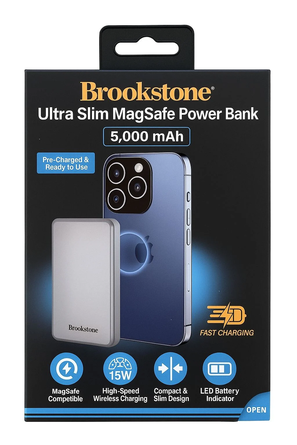BROOKSTONE [ULTRA-SLIM MAGNETIC POWER BANK] (15W 20W 5000MAH PD-TypeC) - FAST CHARGE | GRAY 37384 - image 1