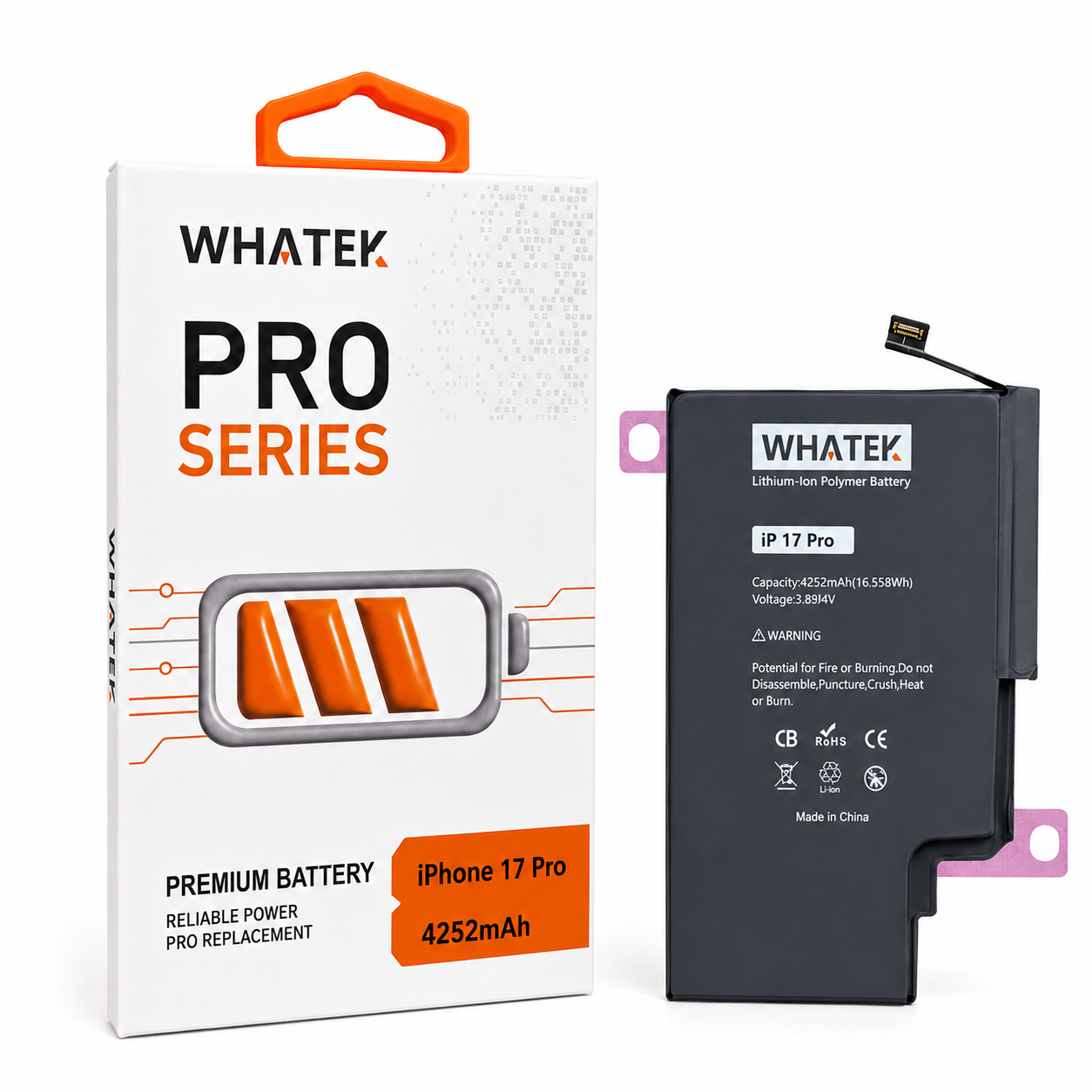 iPhone 17 Pro - Whatek Pro-Series Battery (4252mAh) 37230 - image 1