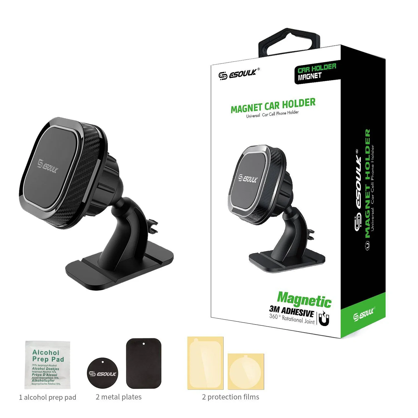 (EH09PBK) Esoulk Magnetic Car Mount | Black 333 - image 1