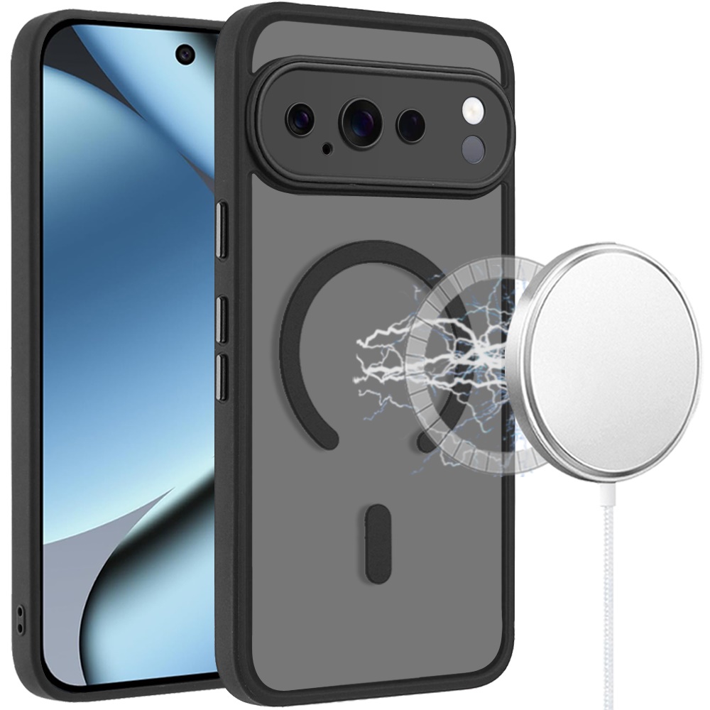 Google Pixel 11 Pro XL Matte Frosted Magnetic Hybrid Case with Covered Camera Protection - Black 37363 - image 1