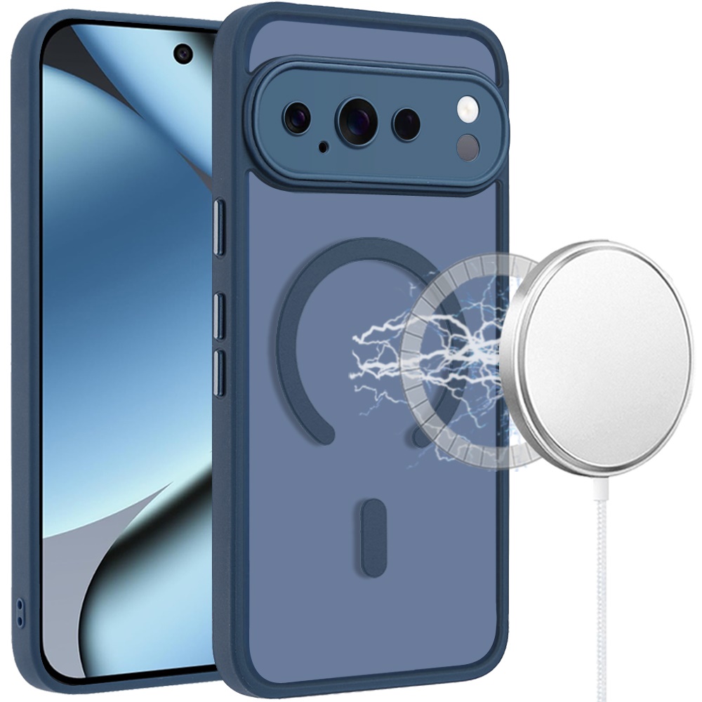 Google Pixel 11 Pro XL Matte Frosted Magnetic Hybrid Case with Covered Camera Protection - Dark Blue 37364 - image 1
