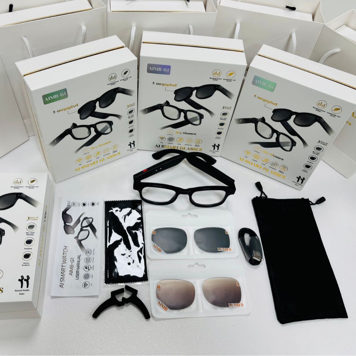 AIMB-G1 AI GLASSES OF BLACK 3 SHADES 33108 - image 1
