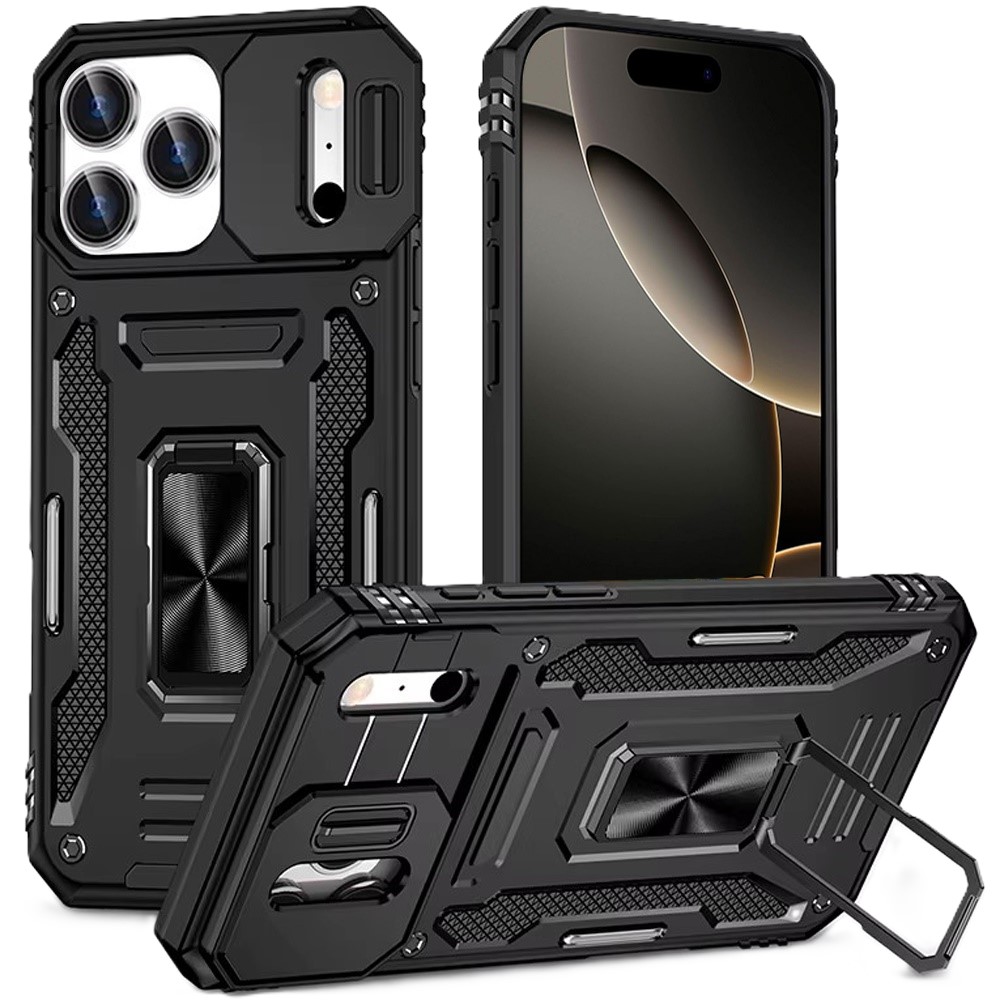 Samsung S10 Kejiang Case With Camera Cover & Metal Ring | Black 36353 - image 1