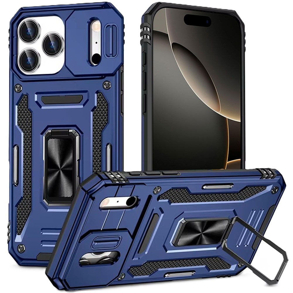 Samsung S10 Kejiang Case With Camera Cover & Metal Ring | Blue 36355 - image 1