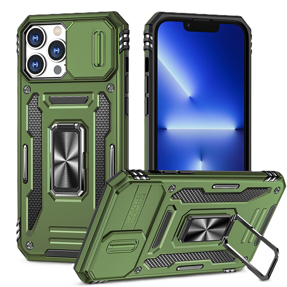 Samsung S10 Kejiang Case With Camera Cover & Metal Ring | Green 36356 - image 1