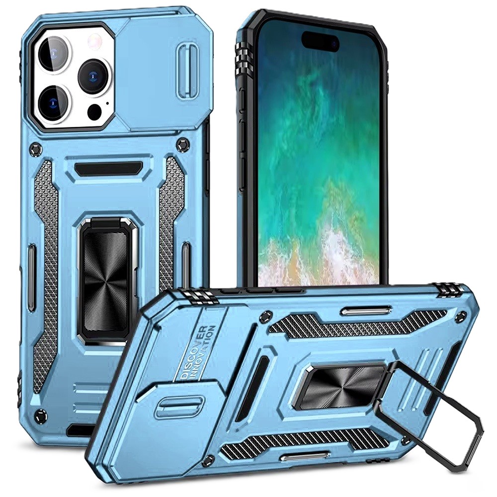 Samsung S10 Kejiang Case With Camera Cover & Metal Ring | Light Blue 36357 - image 1