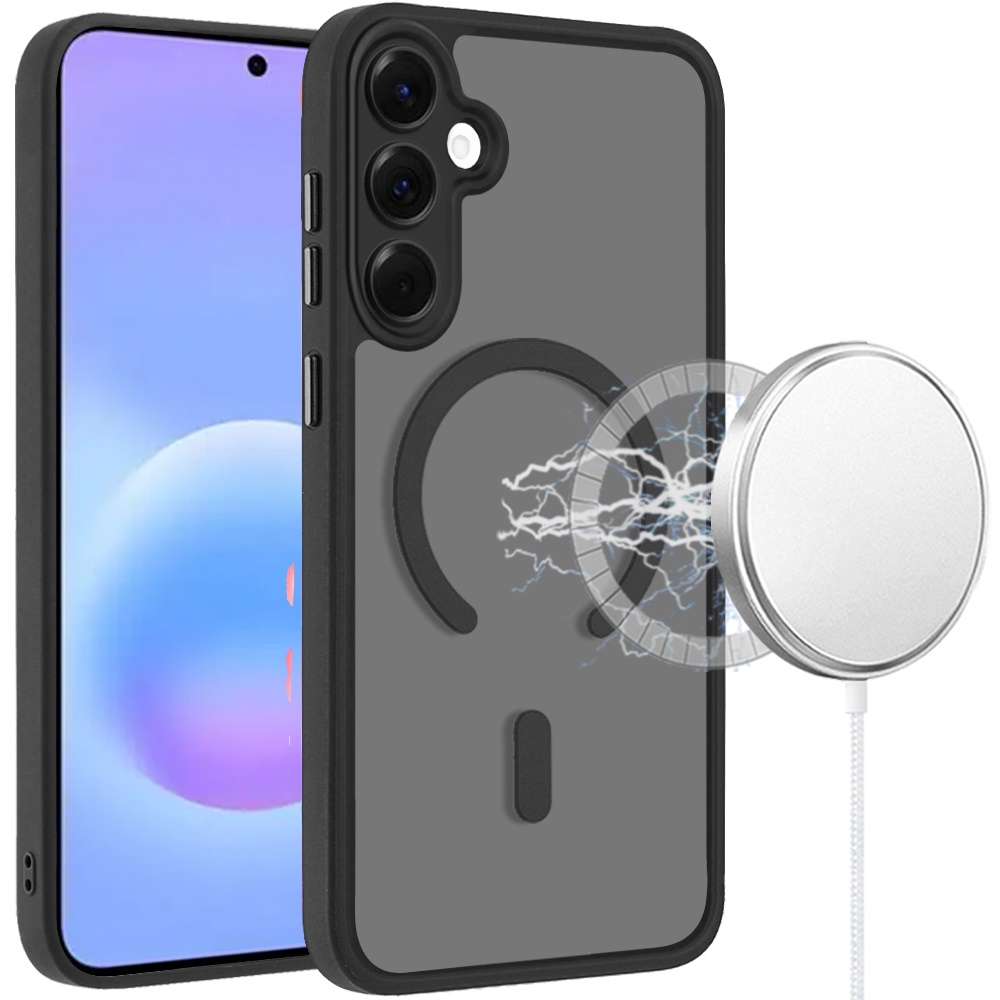 Samsung Galaxy A57 Matte Frosted Magnetic Hybrid Case with Covered Camera Protection - Black 37181 - image 1