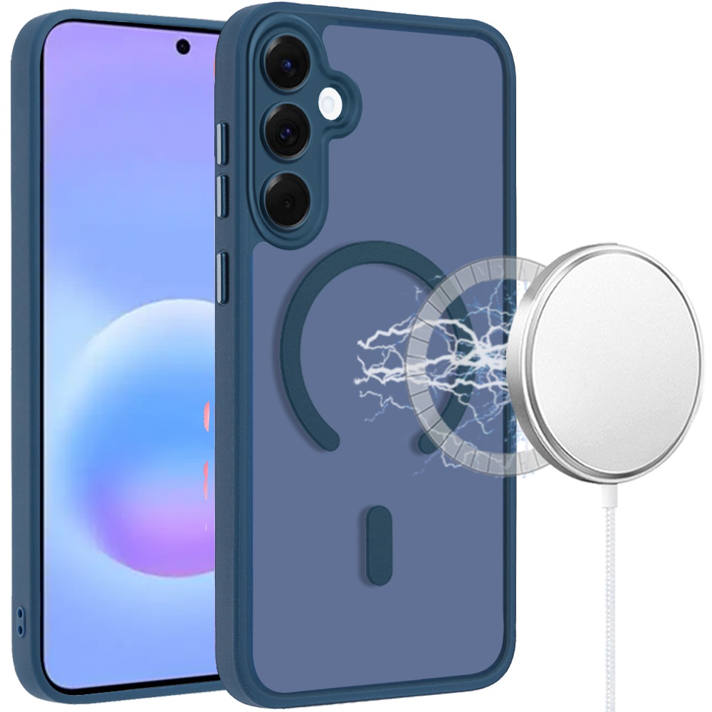 Samsung Galaxy A57 Matte Frosted Magnetic Hybrid Case with Covered Camera Protection - Dark Blue 37182 - image 1