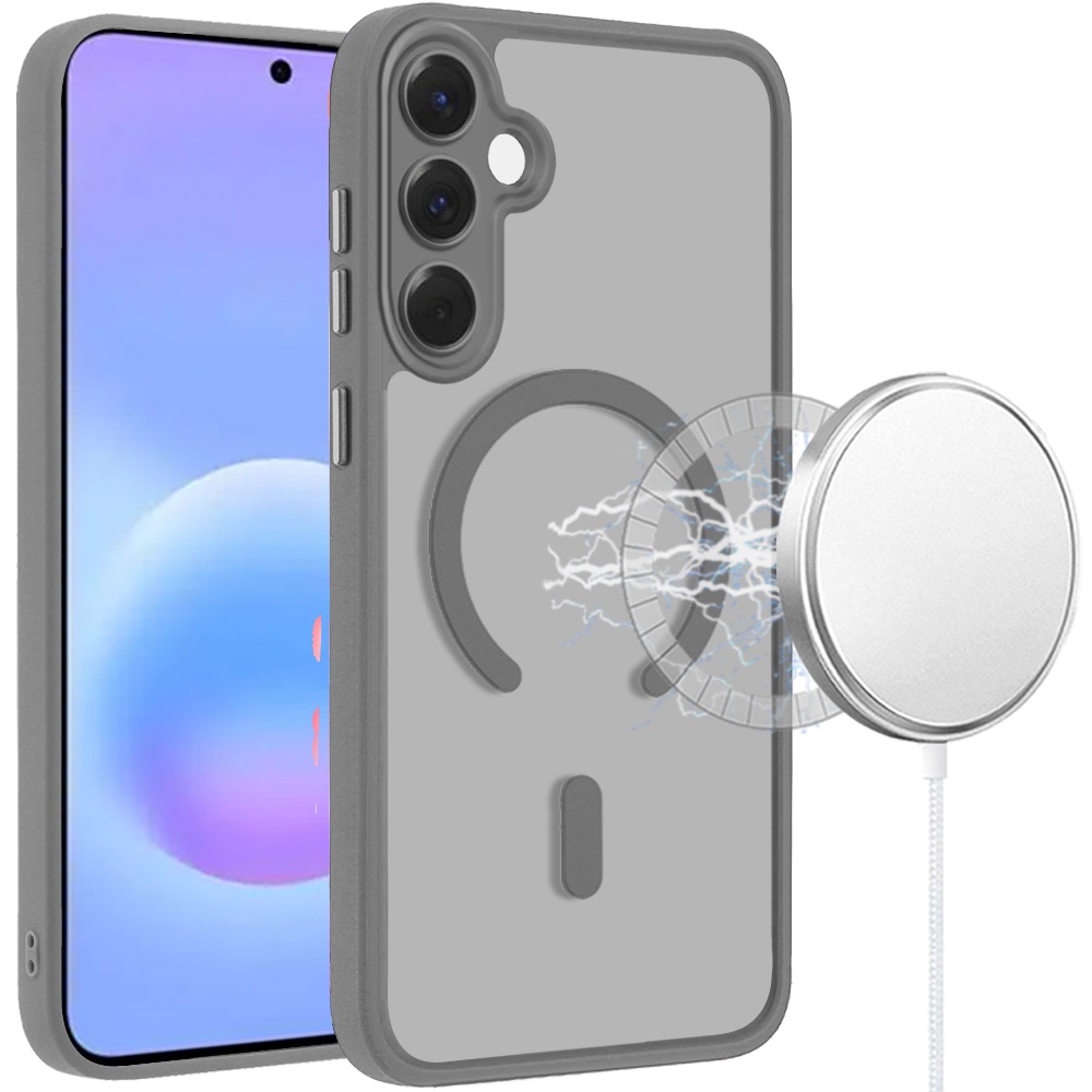 Samsung Galaxy A57 Matte Frosted Magnetic Hybrid Case with Covered Camera Protection - Gray 37183 - image 1