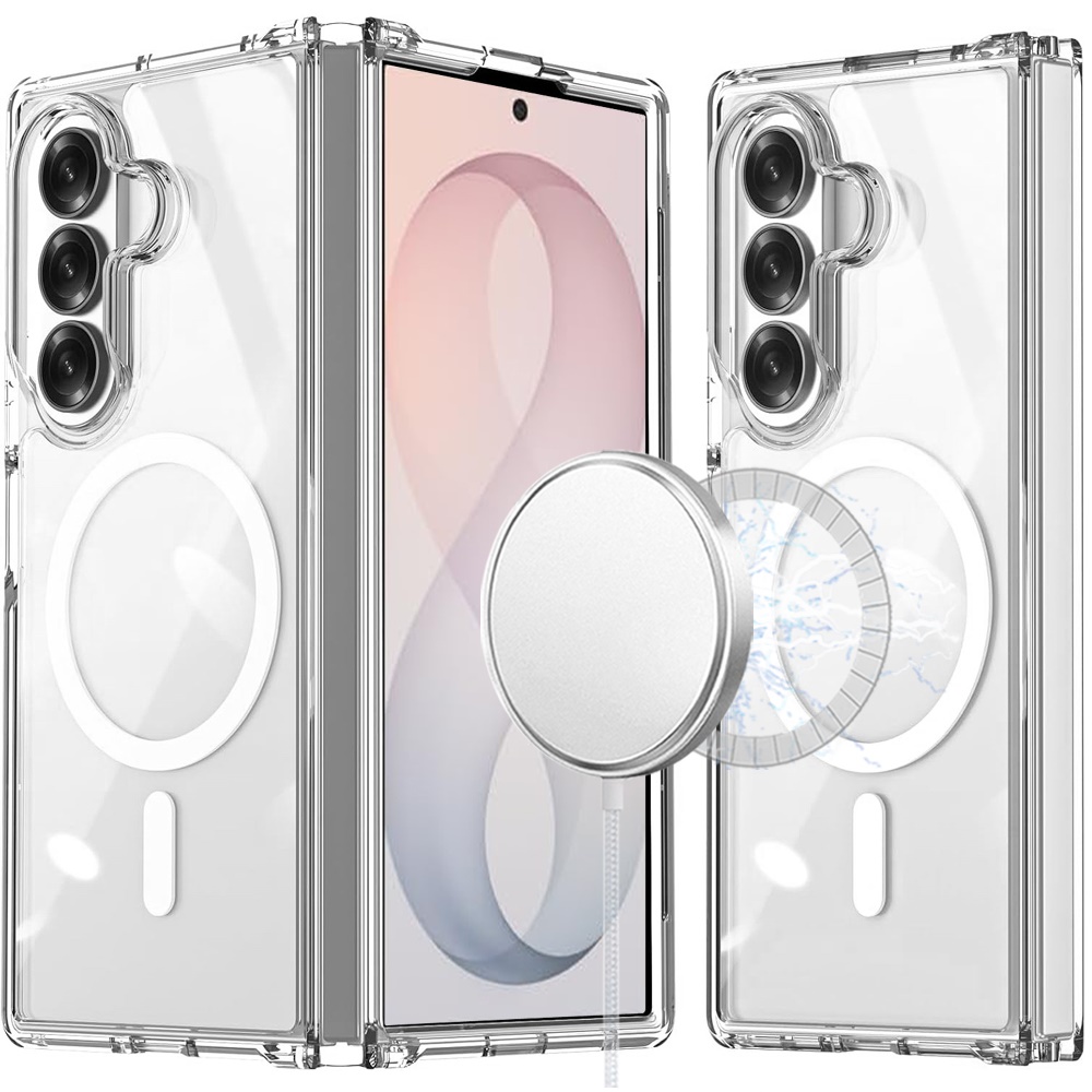 Samsung Z Fold 8 Ultra Clear Transparent Hybrid Magnetic Case Cover - Clear PC + Clear TPU 37192 - image 2