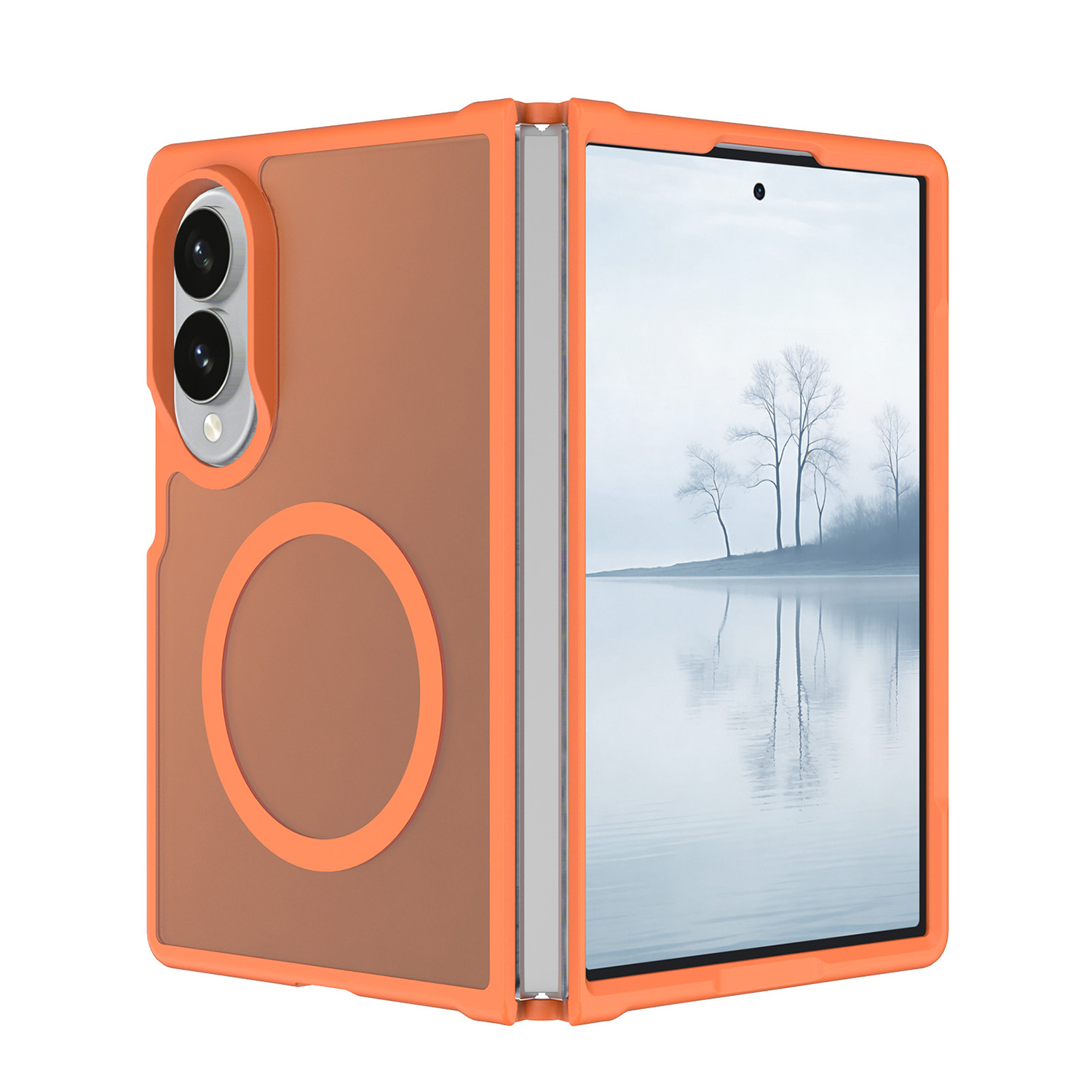 Samsung Z Fold 8 [Magnetic Circle] Smooth Safe Matte Feel Hybrid Case - Cosmic Orange 37200 - image 1