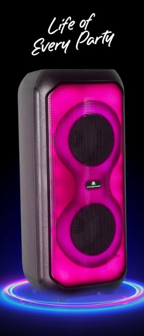 MPD426-AURA 4" X 2 woofers Bluetooth karaoke speaker with different LED light modes 16198 - image 2