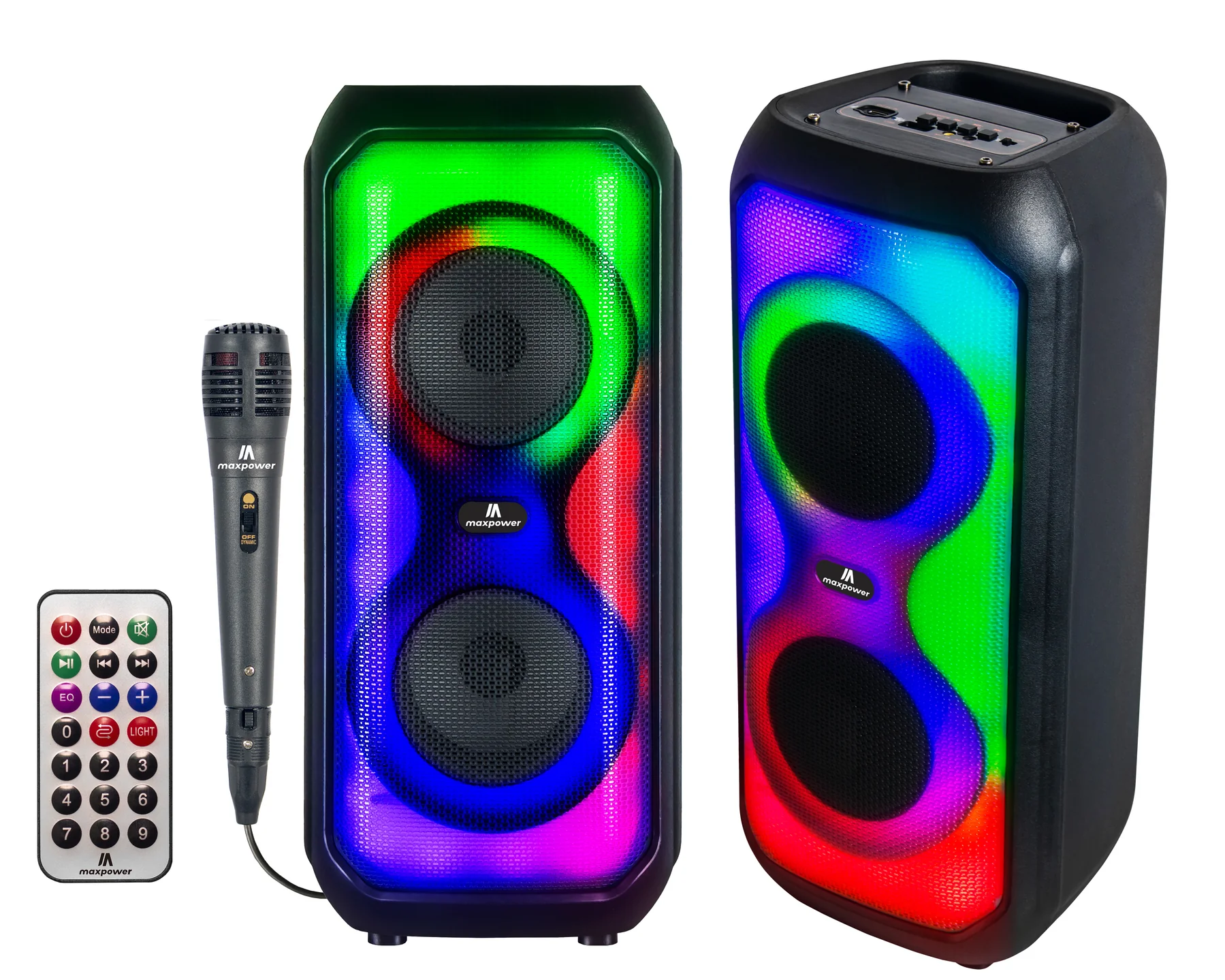 MPD426-AURA 4" X 2 woofers Bluetooth karaoke speaker with different LED light modes 16198 - image 1
