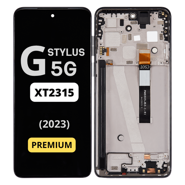 MOTO G STYLUS 5G (XT2315 / 2023) LCD ASSEMBLY WITH FRAME - BLACK 13407 - image 1