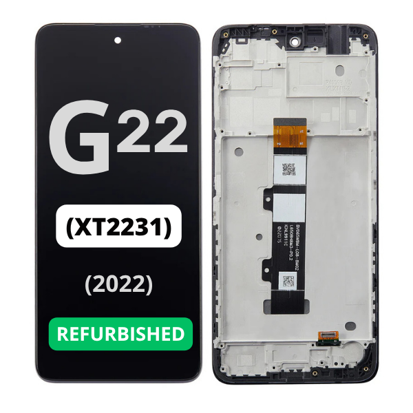MOTO G22 (XT2231 / 2022) LCD ASSEMBLY WITH FRAME (REFURBISHED) - BLACK 18984 - image 1