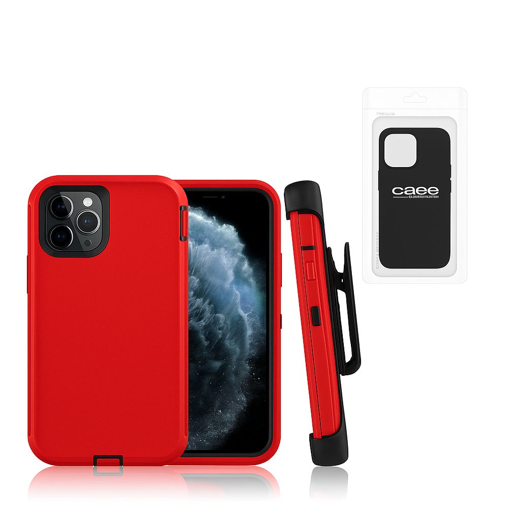 iPhone XR Pro Defender Case With Clip | Red (Polybag Packing) 37508 - image 1