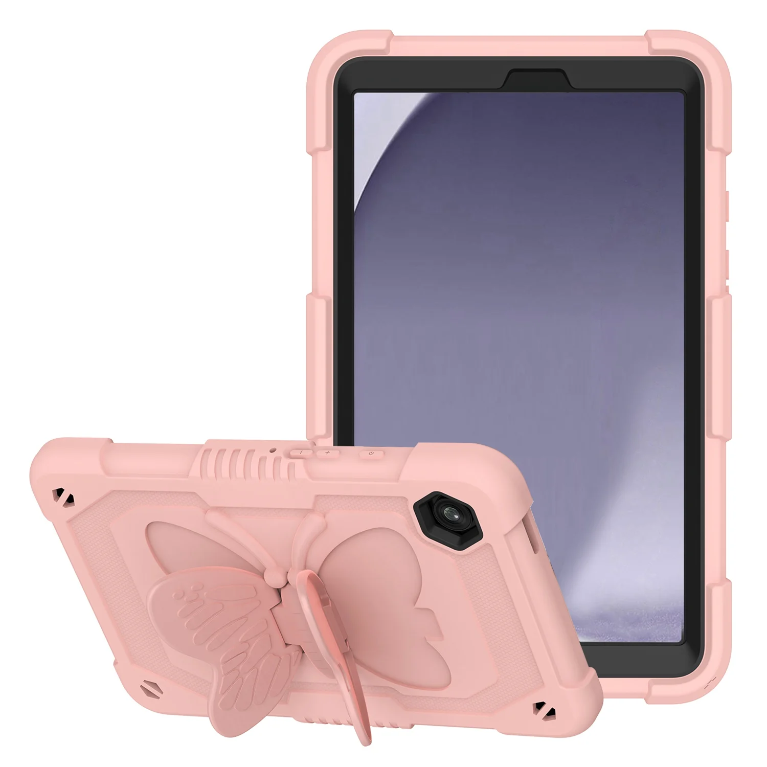 Apple iPad Air 11 (M3) 2025 / Air 11inch 2024 Butterfly Kickstand 3in1 Tough Hybrid Case Cover with Shoulder Strap - Rose Gold 37428 - image 1