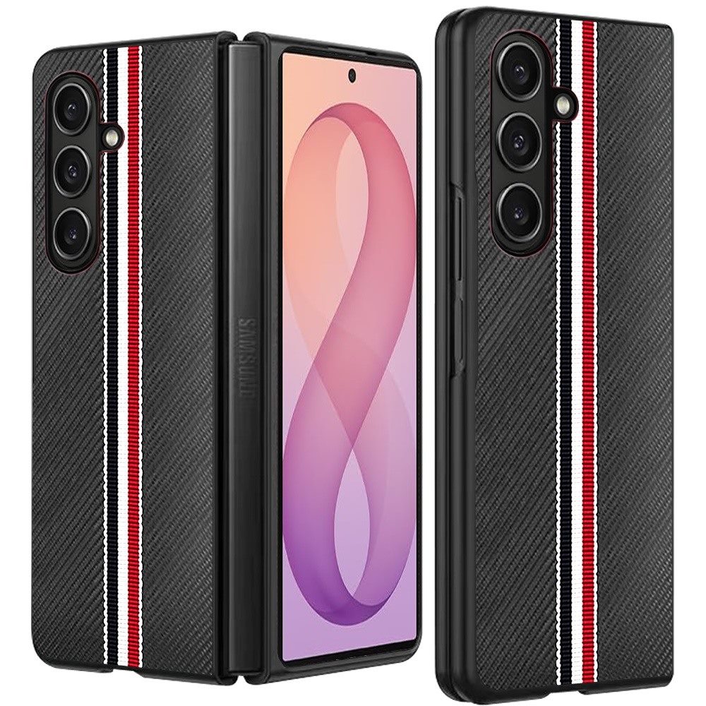 Samsung Z Fold 8 Ultra Velvet Fabric Flip Phone Premium PU Vegan Leather - Black 37193 - image 1