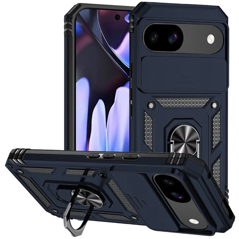 Google Pixel 11 / 11 Pro Well Protective Magentic Ring Stand Camera Protective Cover Case - Blue 37346 - image 1