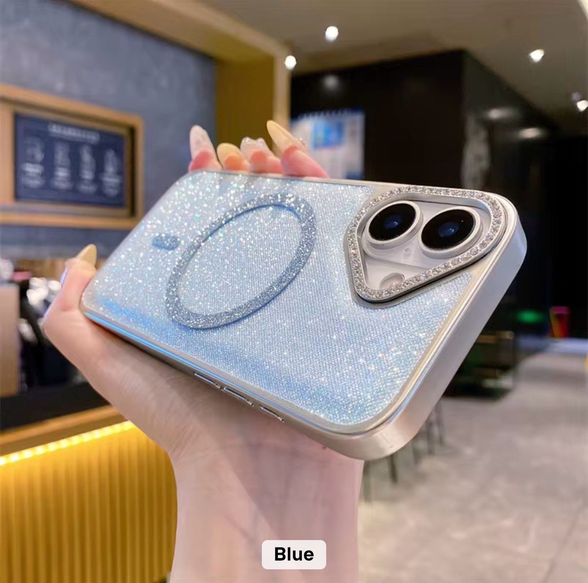 iPhone 17E/16E (Blue) Shining Diamond Magsafe Case 36094 - image 1