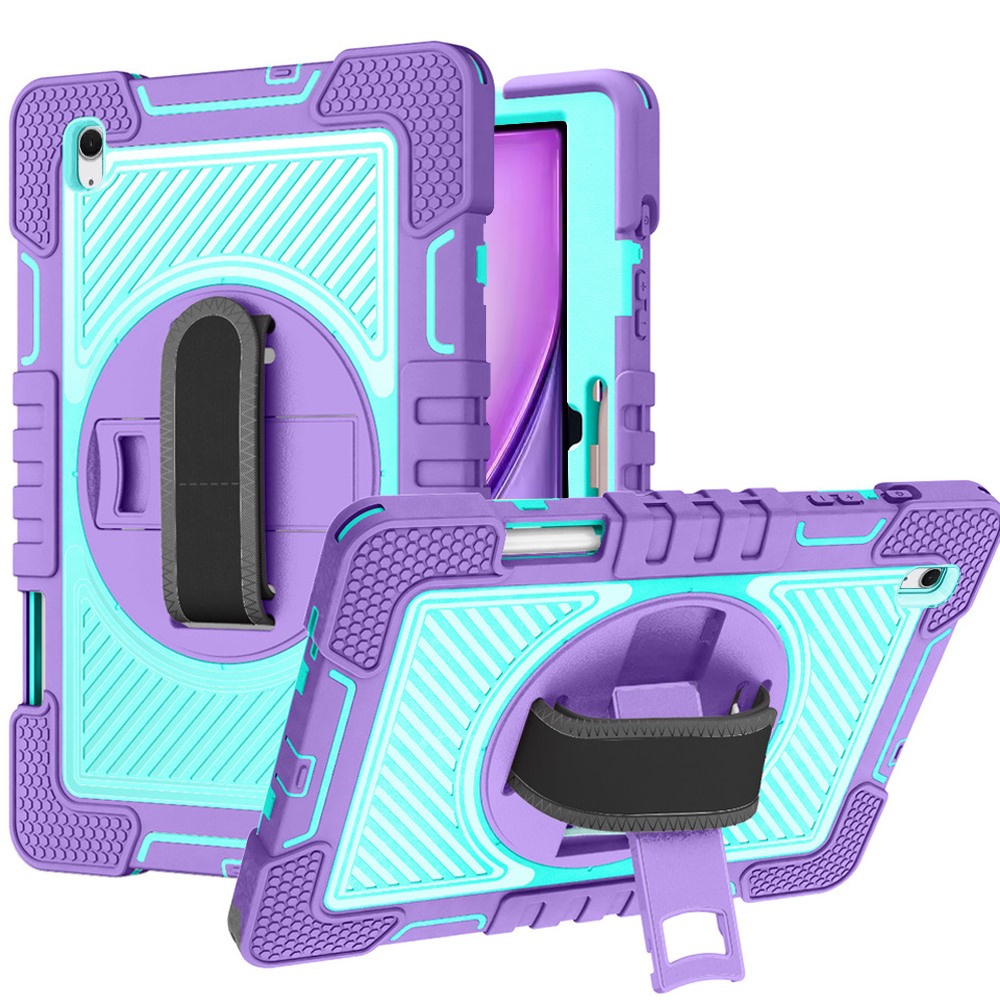 iPad Air 13" 2025/2024 - 3In1 Multi-Functional Tablet Case Hand, Shoulder, Pencil & Stand - Purple/Teal 16735 - image 1