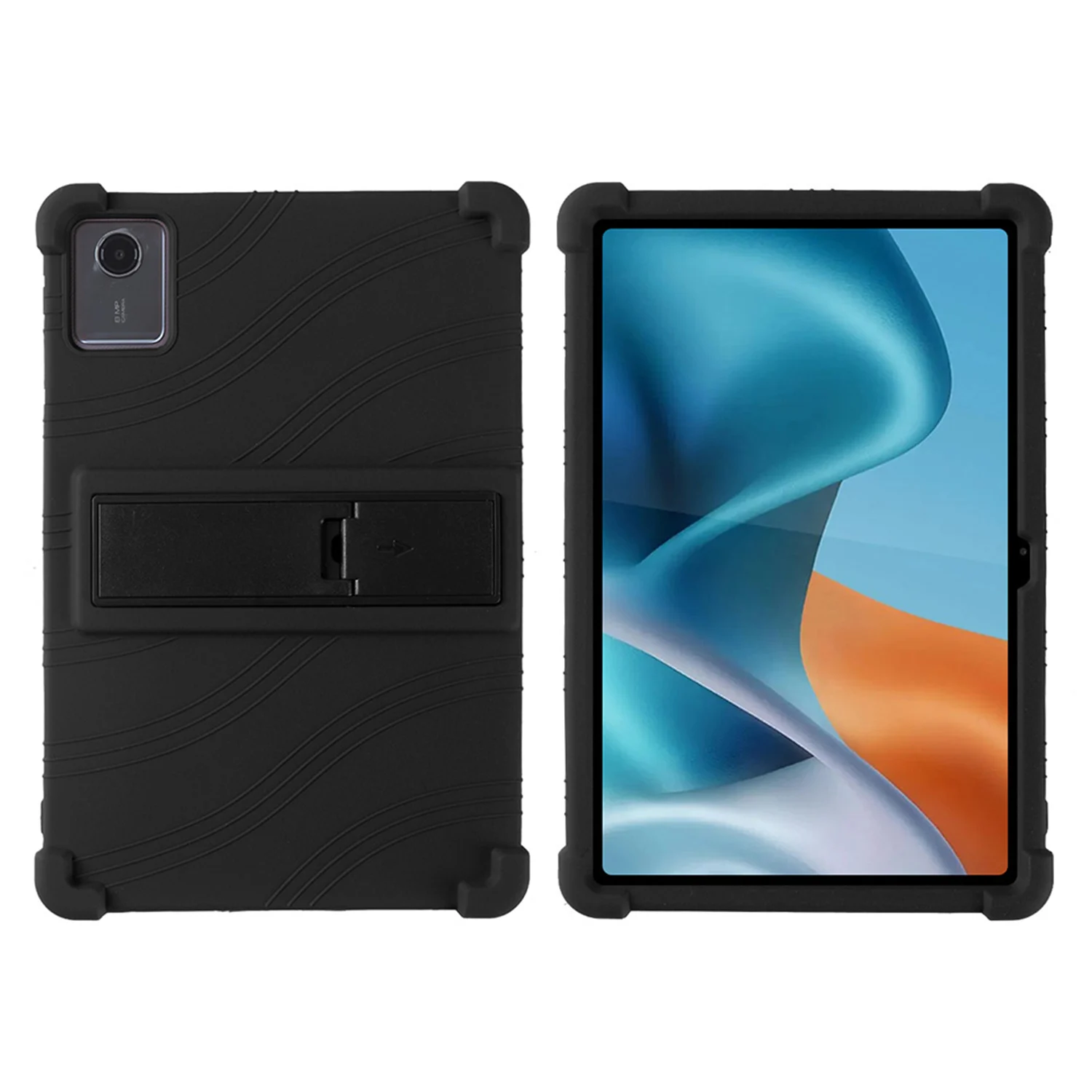 Moto Pad 2026 11inch Thick Shockproof Silicone Tablet Case with Detachable Stand - Black 37402 - image 1