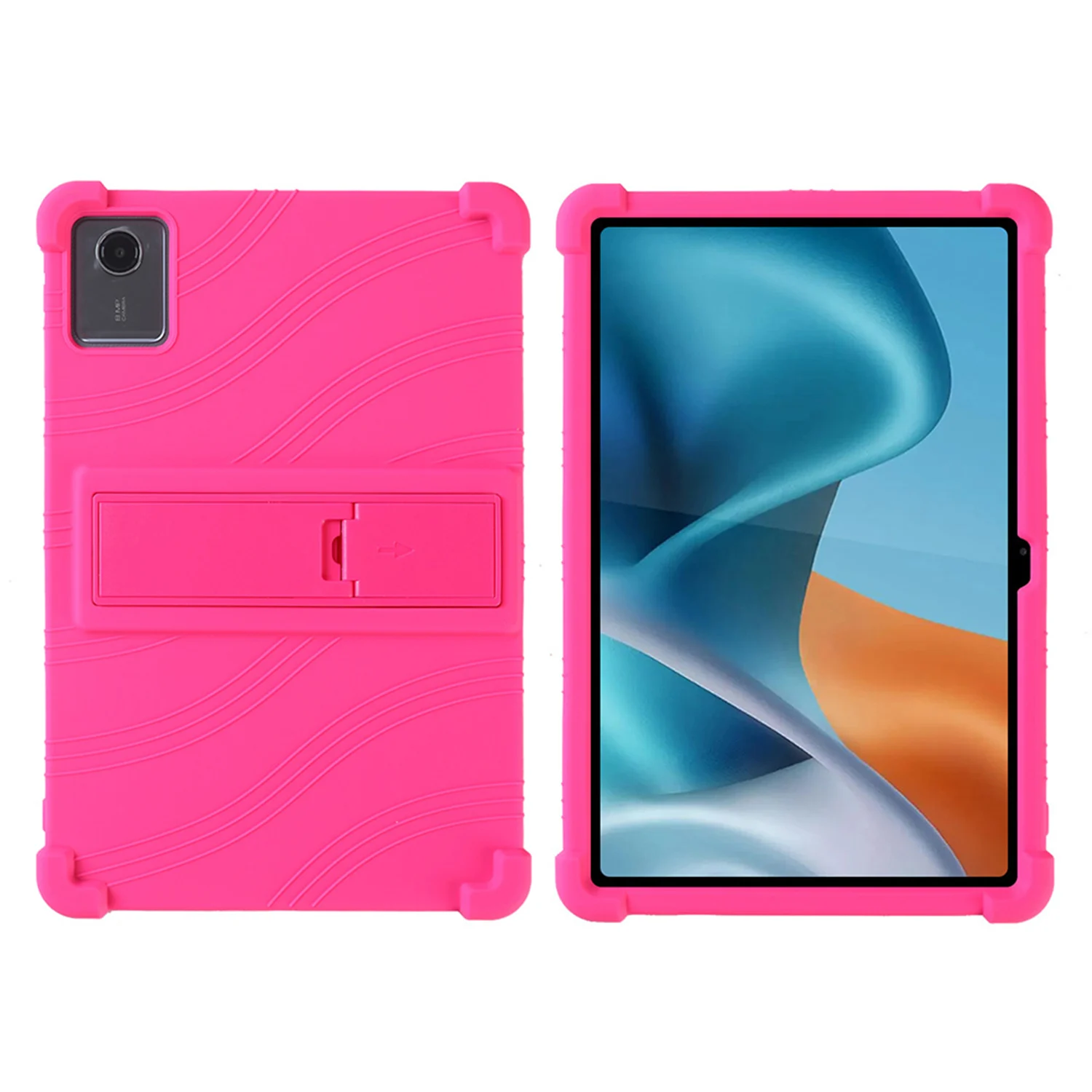 Moto Pad 2026 11inch Thick Shockproof Silicone Tablet Case with Detachable Stand - Hot Pink 37405 - image 1
