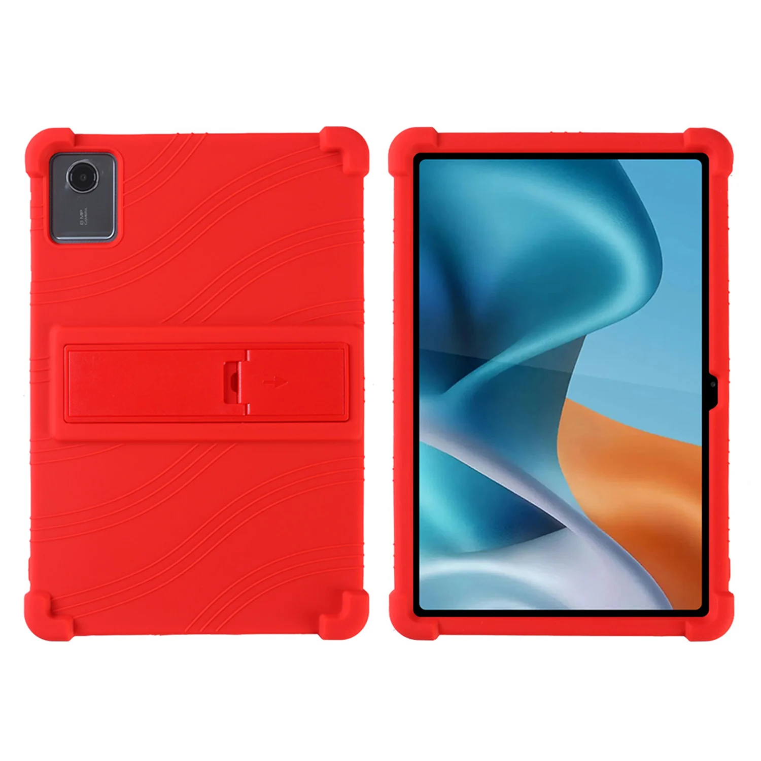 Moto Pad 2026 11inch Thick Shockproof Silicone Tablet Case with Detachable Stand - Red 37408 - image 1