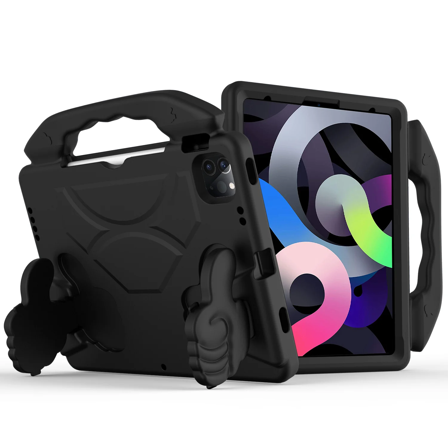 Apple iPad Air 11 (M3) 2025 / Air 11inch 2024 Thumbs Up Kickstand Shockproof Tablet Case Cover - Black 37413 - image 1