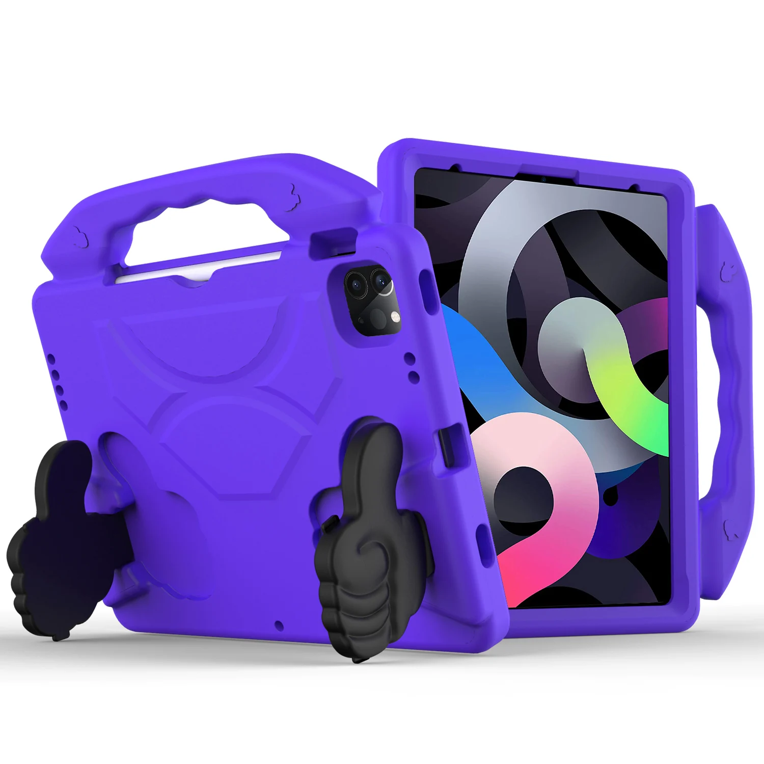 Apple iPad Air 11 (M3) 2025 / Air 11inch 2024 Thumbs Up Kickstand Shockproof Tablet Case Cover - Dark Purple 37414 - image 1