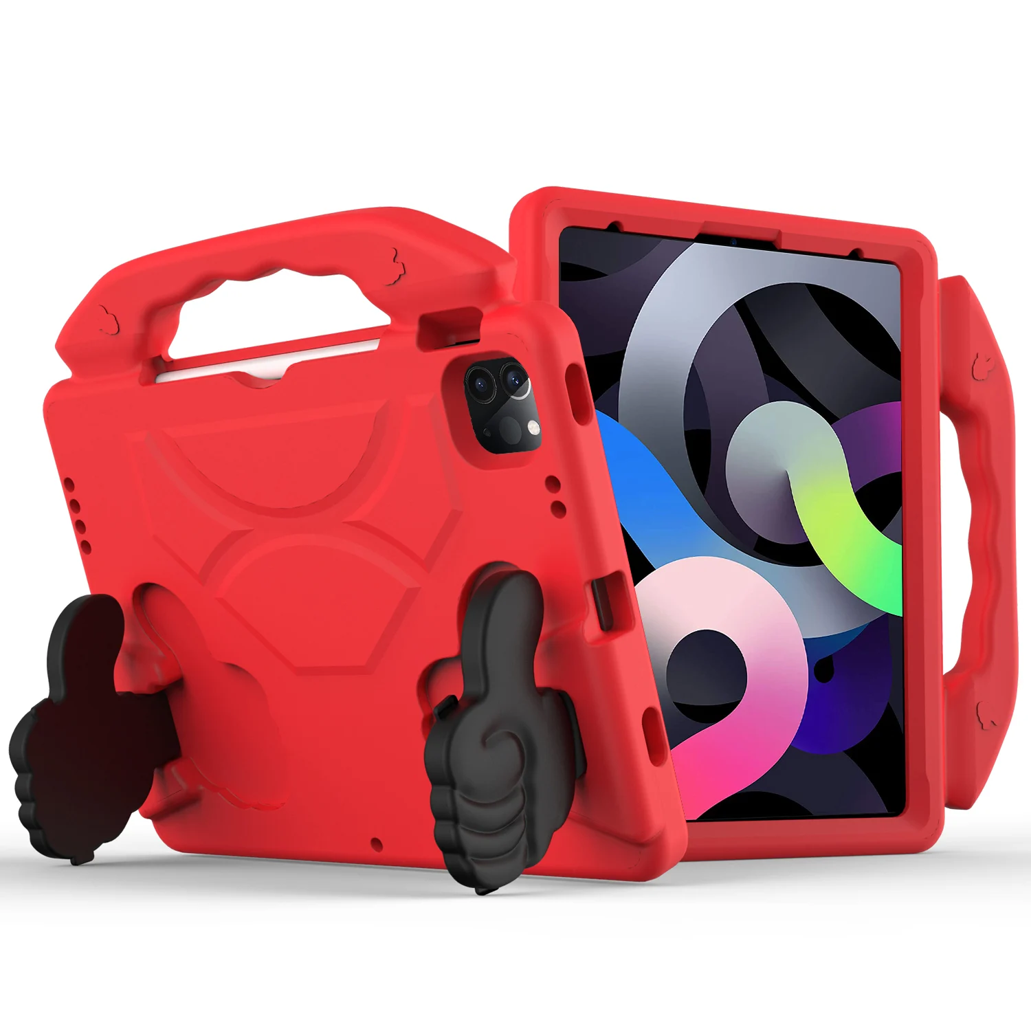 Apple iPad Air 11 (M3) 2025 / Air 11inch 2024 Thumbs Up Kickstand Shockproof Tablet Case Cover - Red 37415 - image 1
