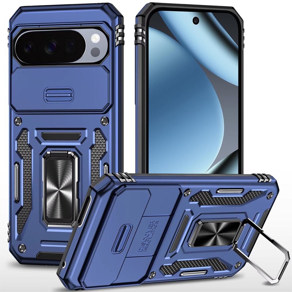Google Pixel 11 / 11 Pro Utter Tough Metal Ring Movable Camera Window Hybrid Case Cover - Navy blue 37358 - image 1