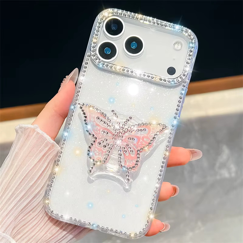 iPhone 13/14/15 Butterfly POP Socket Case - Clear 36935 - image 1