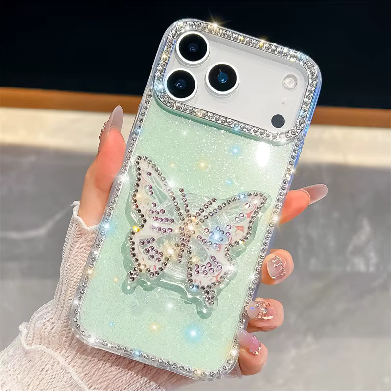 iPhone 17 Pro Max Butterfly POP Socket Case - Green 36968 - image 1