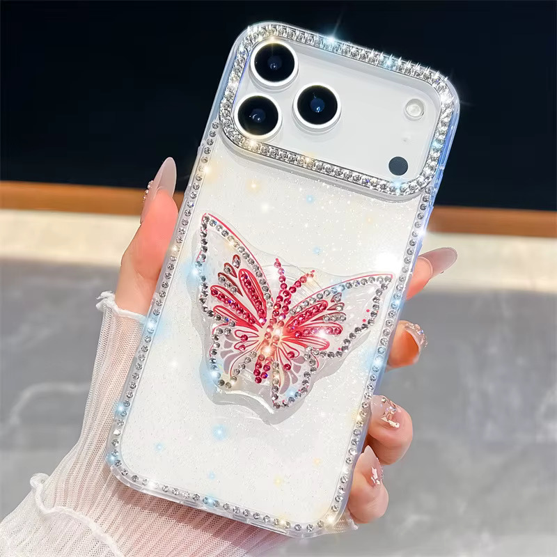iPhone 12 Pro Max/13 Pro Max Butterfly POP Socket Case - White 36930 - image 1