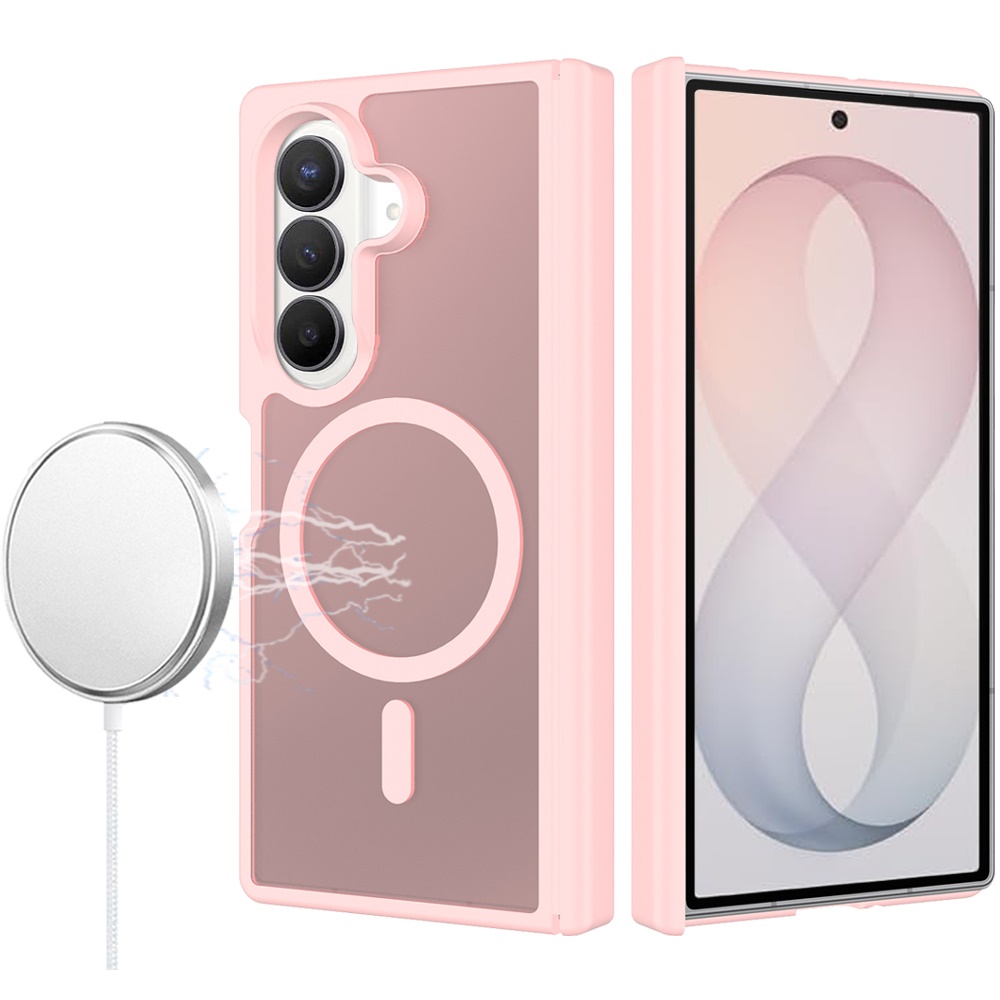 Samsung Z Fold 8 Central Axis Foldable Premium Matte Magnetic Hybrid Case - Pink 37219 - image 1