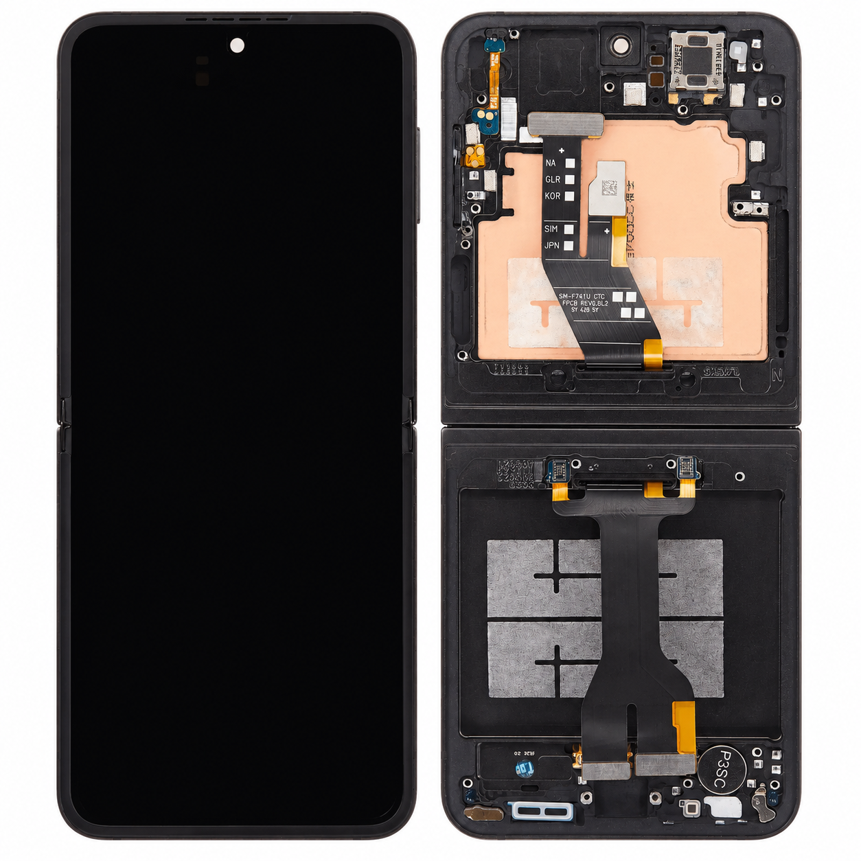 Samsung Z Flip 6 5G - Refurbished Inner LCD Assembly With Frame (Black) 31553 - image 1