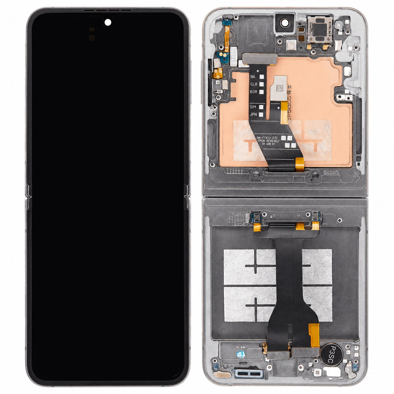 Samsung Z Flip 6 5G - Refurbished Inner LCD Assembly With Frame (SIlver Shadow) 23102 - image 1