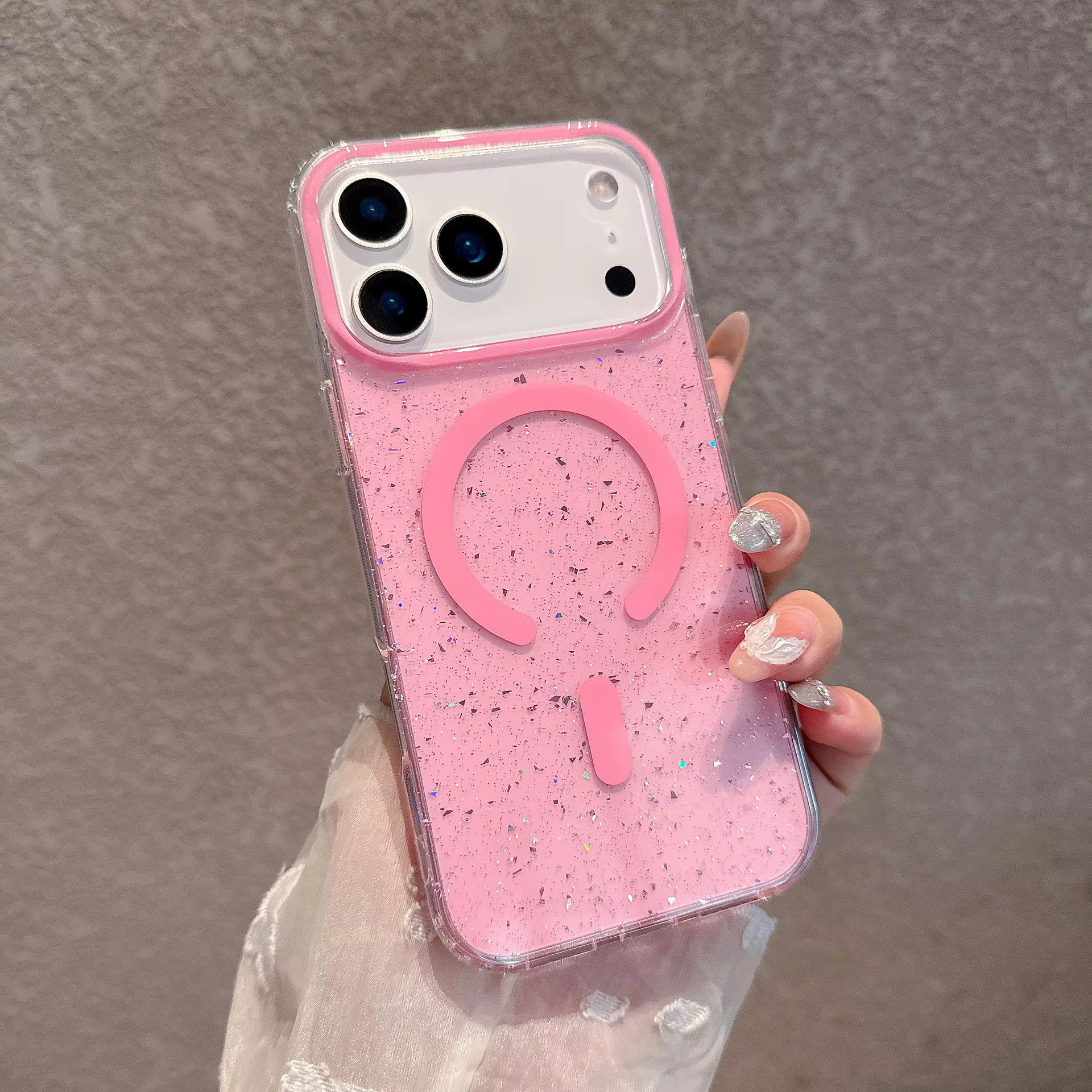 Samsung S25 Ultra Glitter IMD Magnetic Case - Pink 36426 - image 1