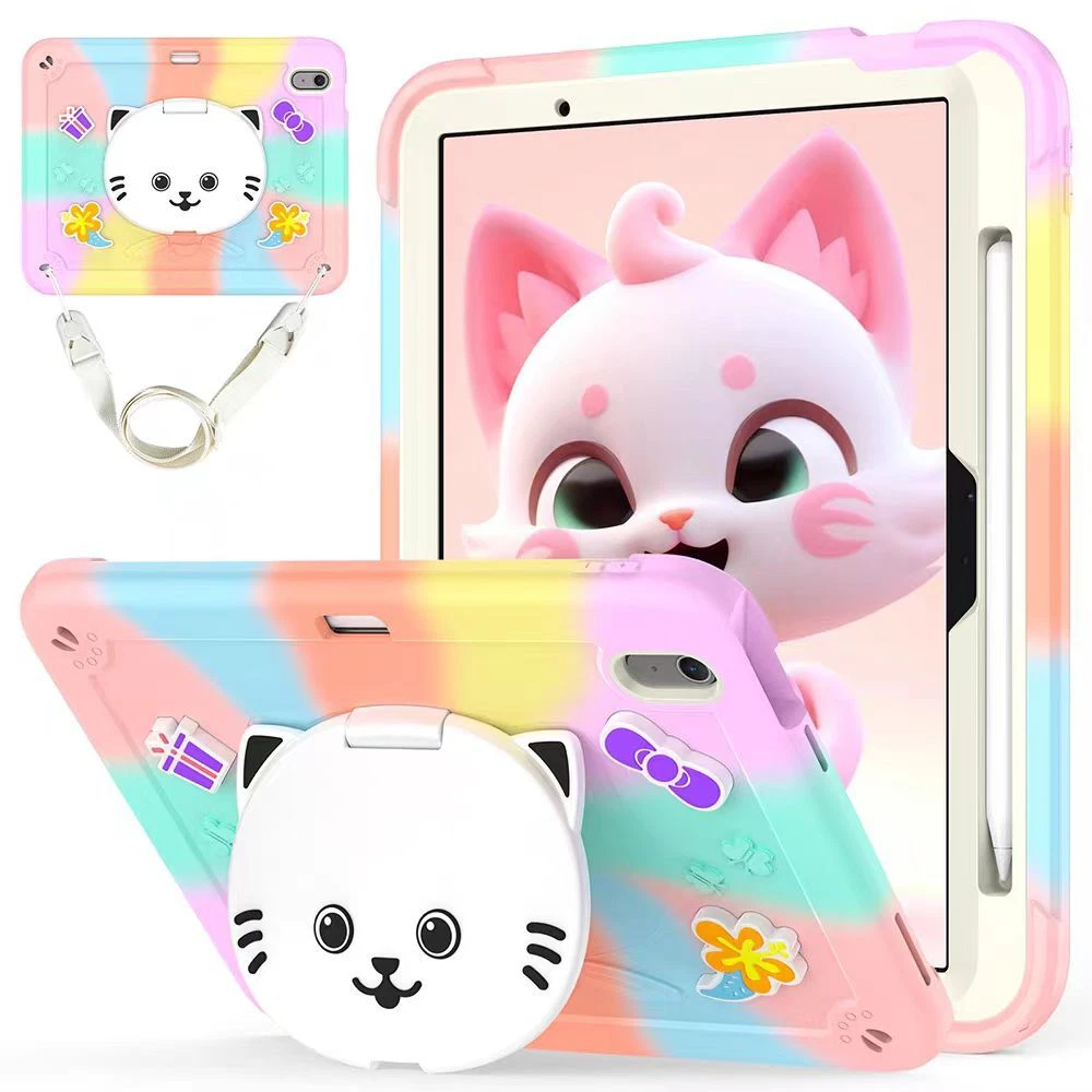iPad 10th gen/11th(A16) Kitty Tablet Case - Colorful rose gold 36186 - image 1